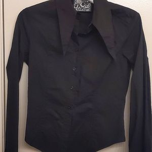 Killstar Darby Button Up Vampire Collar shirt
